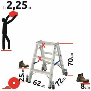 3-step double-sided sliding ladder KRAUSE 124814