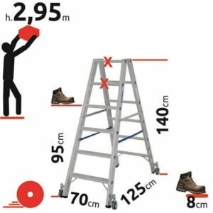 6-step double-sided sliding ladder KRAUSE 124845