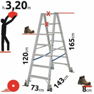 7-step double-sided sliding ladder KRAUSE 124852