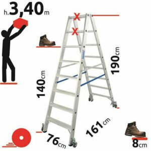 8-step double-sided sliding ladder KRAUSE 124869