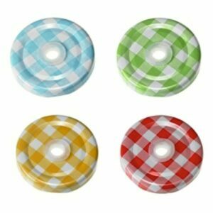 Checkered lids for glass jars