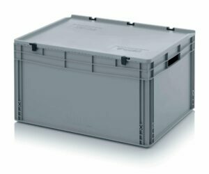 172l EURO boxes with open handles, with a fixed, hinged lid