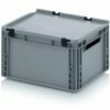 20l EURO boxes with open handles, fixed hinged lid