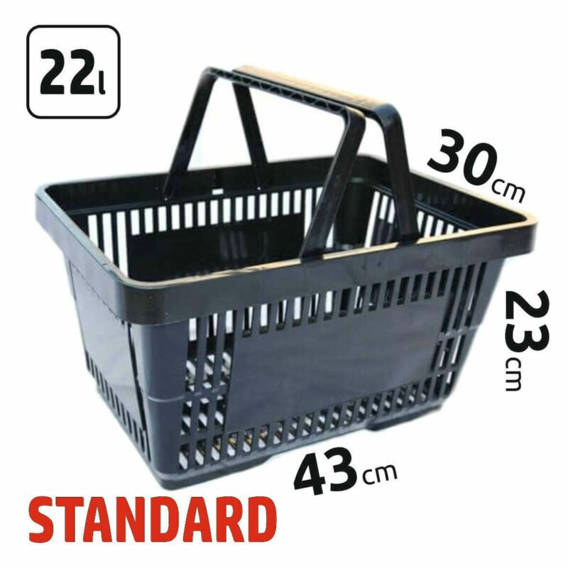 22l shopping baskets with two handles STANDARD, black color
