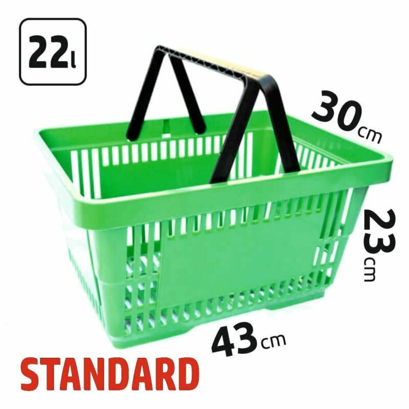 22l Einkaufskörbe mit zwei Griffen STANDARD, grüne Farbe