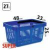 27l Fassungsvermögen, blaue Einkaufskörbe SUPER