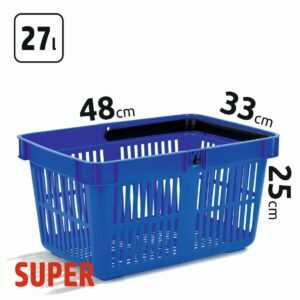 27l talpos, mėlynos spalvos prekybiniai krepšeliai SUPER