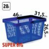 28l talpos, mėlynos spalvos prekybiniai krepšeliai SUPER BIG