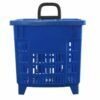 55l plastikiniai prekybiniai krepšiai su ratukais, mėlynos spalvos