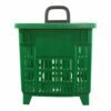 55l plastikiniai prekybiniai krepšiai su ratukais, žalios spalvos