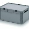 56l EURO boxes with open handles, with a fixed hinged lid