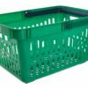 27l talpos, žalios spalvos perdirbto plastiko prekybiniai krepšeliai SUPER GRIP EKO