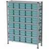 1580x400x1982mm rack with 60, 10l capacity boxes