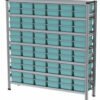 1880x400x1982mm rack with 72, 10l capacity boxes