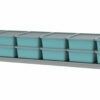 Shelf with turquoise 10l Store Lt boxes
