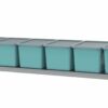 Shelf with turquoise 20l Store Lt boxes
