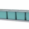 1500x400mm shelf with turquoise 20l Store Lt boxes