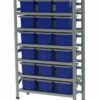 1050x400x2000mm racks with 18, 23l blue containers