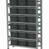 1050x400x2000mm racks with 18, 23l capacity gray boxes