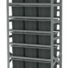 1280x500x2000mm racks with 18, 33l gray boxes