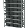 135x40x200cm racks with 28, 15l gray boxes