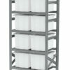 900x600x2000mm racks with 8l white plastic boxes