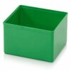 Plastikiniai įdėklai 10.4x10.4x6.3cm, žalios RAL6018 spalvos
