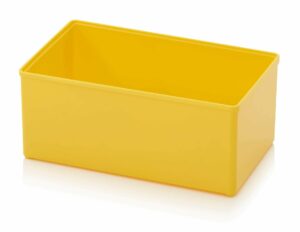 Plastikiniai įdėklai 15.6x10.4x6.3cm, geltonos RAL1003 spalvos