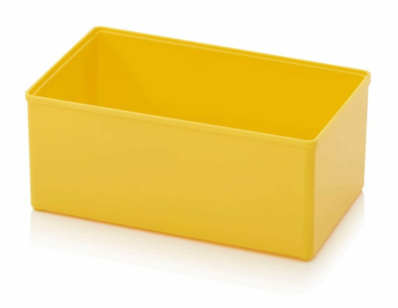 Plastic inserts 15.6x10.4x6.3cm, yellow RAL1003 color