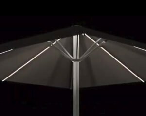 Sun umbrellas Prostor P8 with integrated LED lighting in the hood bars