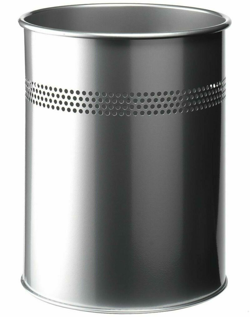 Open circular waste bins for papers