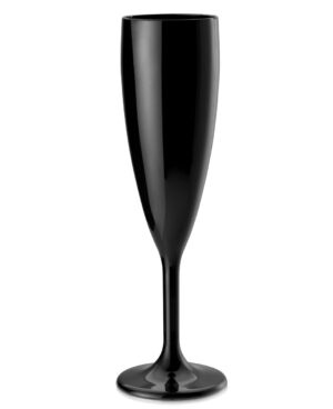 Juodos spalvos polikarbonato taurės šampanui