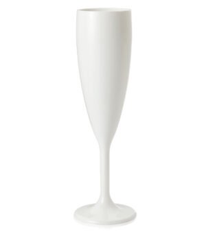 Baltos spalvos polikarbonato taurės šampanui