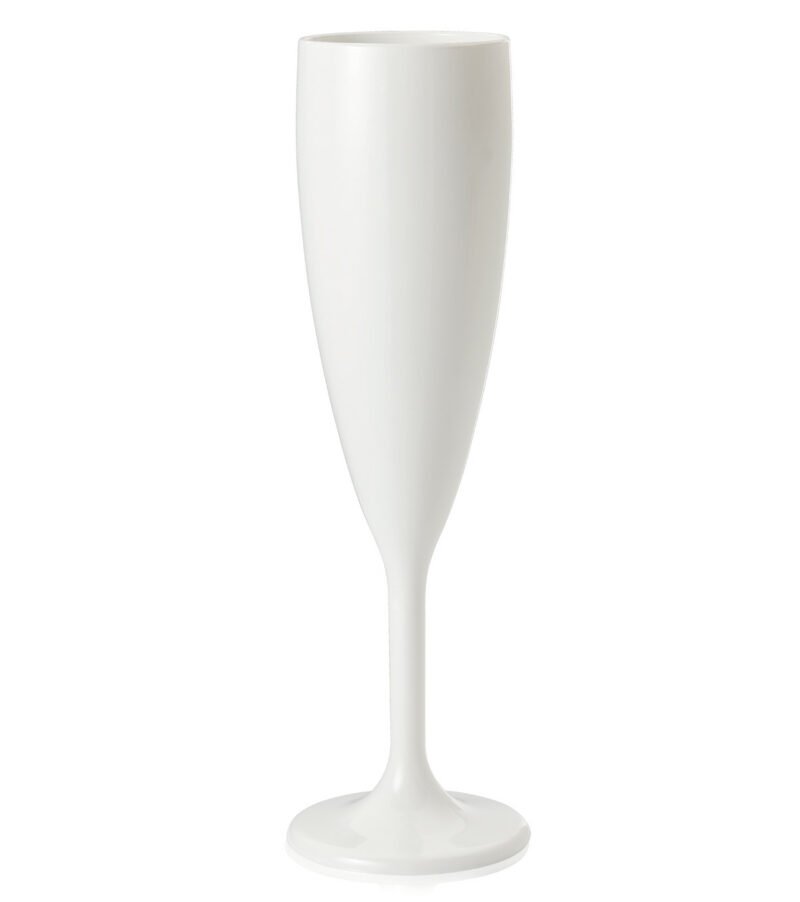 Baltos spalvos polikarbonato taurės šampanui