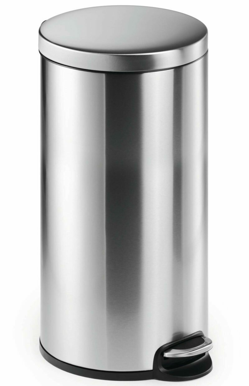 30l stainless steel trash cans with a lid that can be opened by a pedal
