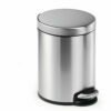 Stainless steel trash cans with pedal-operated lids