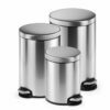 Stainless steel trash cans with pedal-operated lids