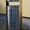 70l stainless steel trash can with ashtray for outdoor use