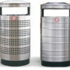 70l stainless steel trash can with ashtray for outdoor use
