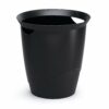 Black open trash cans for papers