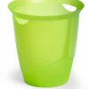 Salad-colored open trash cans for papers