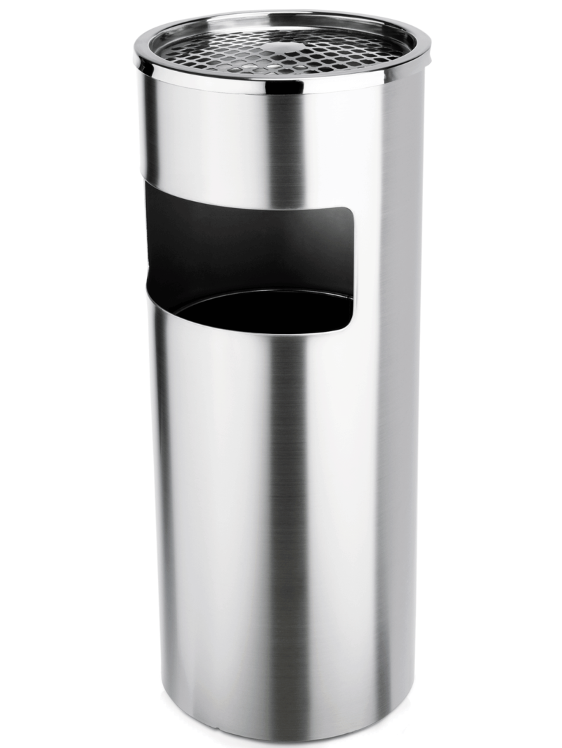 16l stainless steel trash can with ashtray