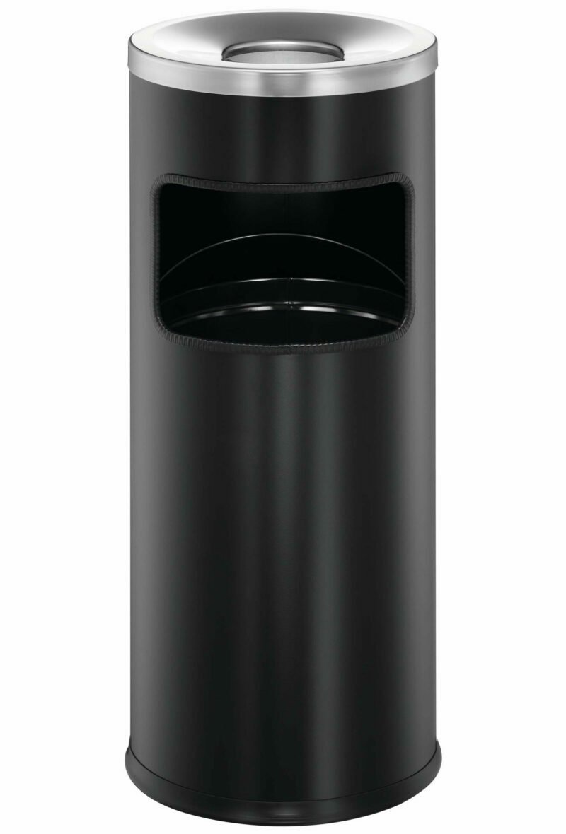 17-l-Mülleimer mit Aschenbecher, schwarze Farbe