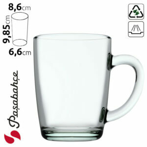 340ml talpos perdirbto stiklo Pasabahce puodeliai 55531