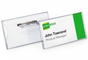 100 holders for 75x40mm name cards with pin 800119