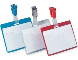 Holders for 60x90mm name cards with rotating clip