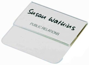 25 clip-on holders for 75x40mm name cards 812019