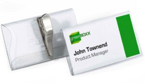 25 holders for 75x40mm name cards with clip 811019