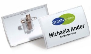 25 holders for 75x40mm name cards with clip and pin 821119