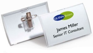 5 holders for 90x54mm name cards with clip 869319